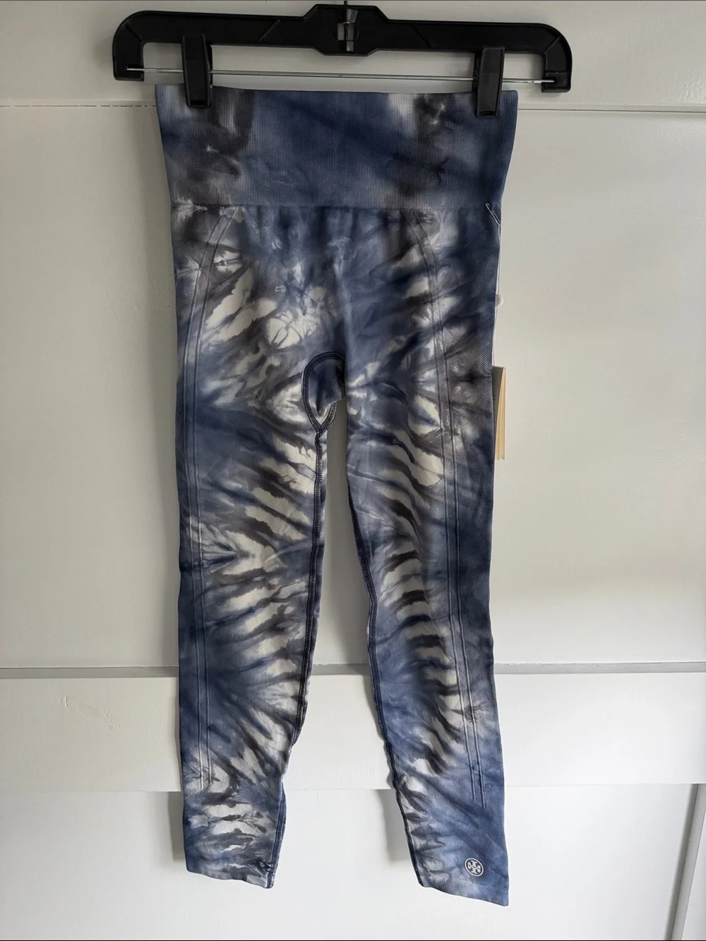 Tory Burch Blue and White Tie-Dye High-Waist Leggings